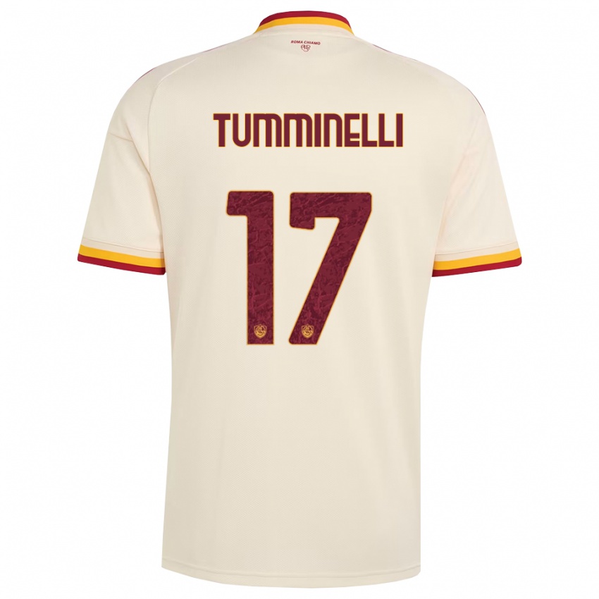 נשים Gianmarco Tumminelli #17 שמפניה אדום צהוב הרחק ג'רזי 2026/27 חולצה קצרה