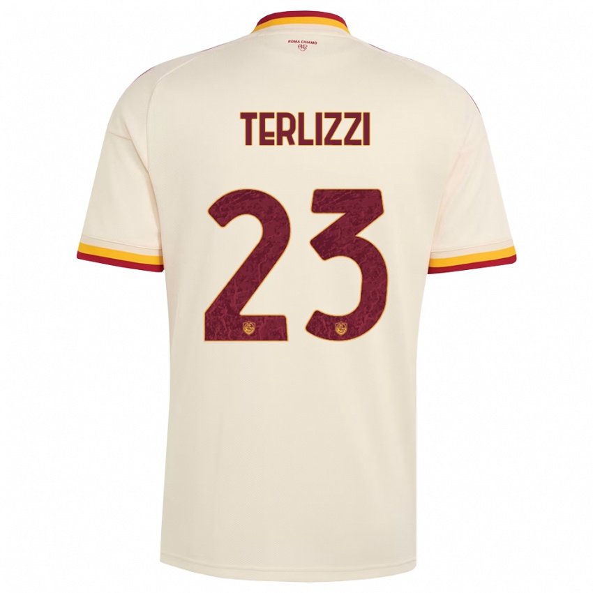 נשים Federico Terlizzi #23 שמפניה אדום צהוב הרחק ג'רזי 2026/27 חולצה קצרה