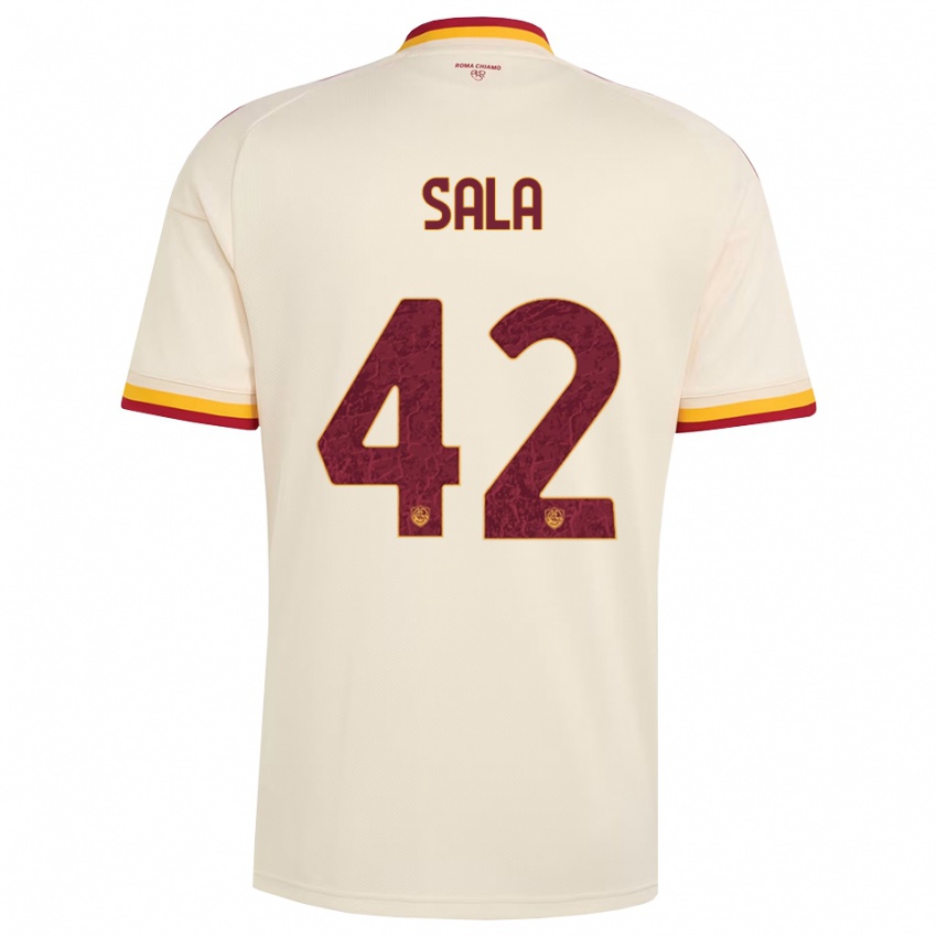 נשים Edoardo Sala #42 שמפניה אדום צהוב הרחק ג'רזי 2026/27 חולצה קצרה