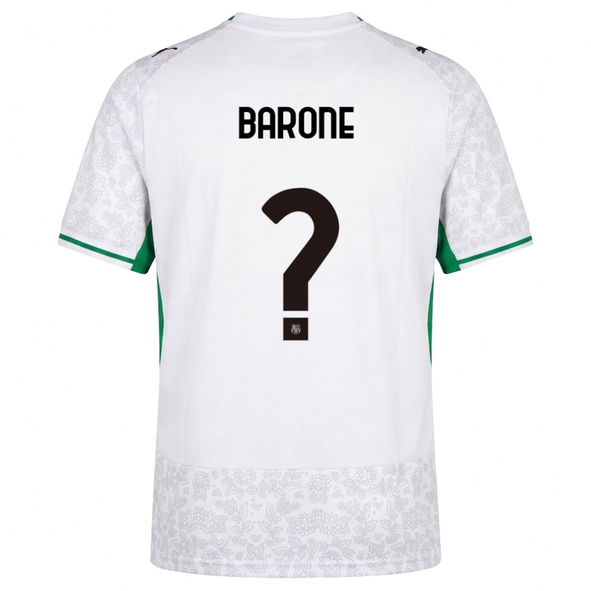 נשים Giorgio Barone #0 לבן שחור ירוק הרחק ג'רזי 2026/27 חולצה קצרה