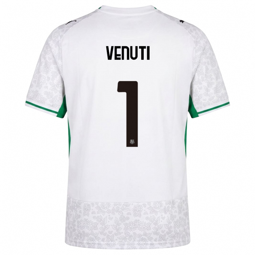 נשים Gioele Venuti #1 לבן שחור ירוק הרחק ג'רזי 2026/27 חולצה קצרה