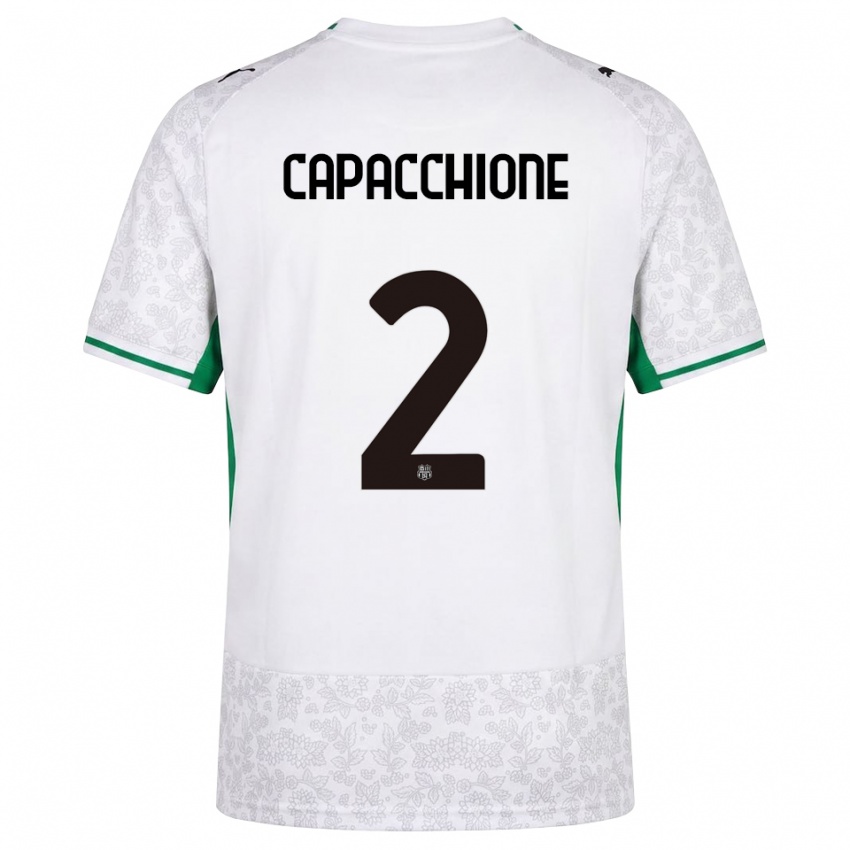 נשים Cristian Capacchione #2 לבן שחור ירוק הרחק ג'רזי 2026/27 חולצה קצרה