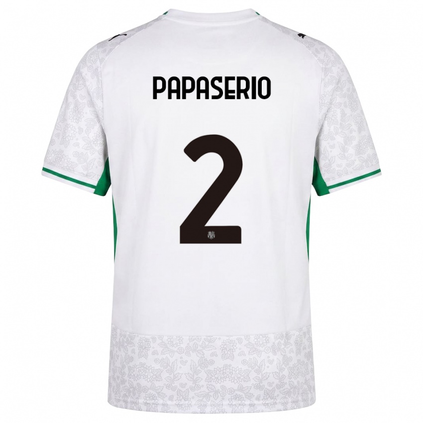 נשים Gabriele Papaserio #2 לבן שחור ירוק הרחק ג'רזי 2026/27 חולצה קצרה