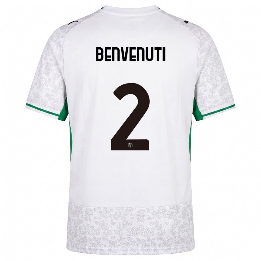 נשים Giacomo Benvenuti #2 לבן שחור ירוק הרחק ג'רזי 2026/27 חולצה קצרה