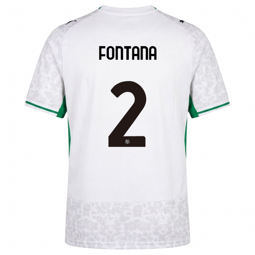 נשים Fabrizio Fontana #2 לבן שחור ירוק הרחק ג'רזי 2026/27 חולצה קצרה