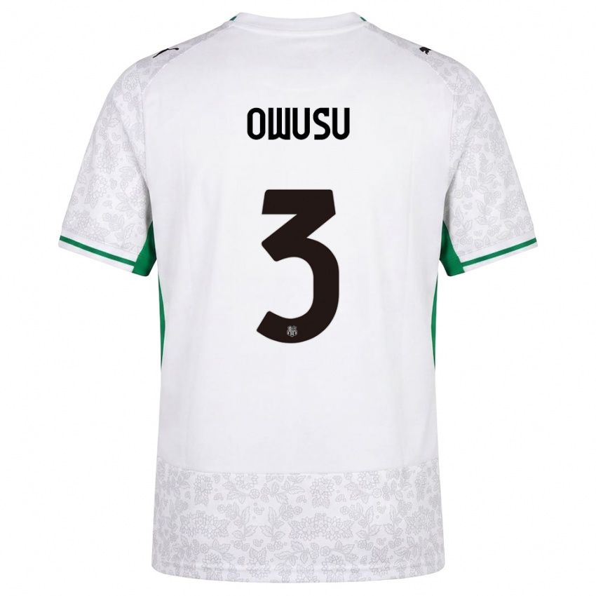 נשים Gideon Owusu #3 לבן שחור ירוק הרחק ג'רזי 2026/27 חולצה קצרה