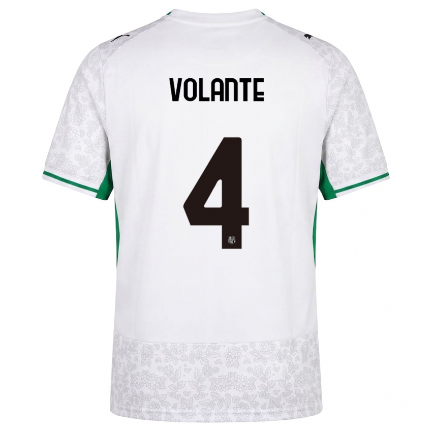 נשים Giulio Volante #4 לבן שחור ירוק הרחק ג'רזי 2026/27 חולצה קצרה
