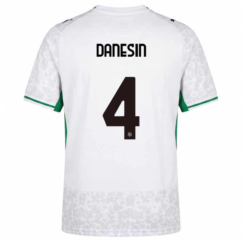 נשים Federico Danesin #4 לבן שחור ירוק הרחק ג'רזי 2026/27 חולצה קצרה