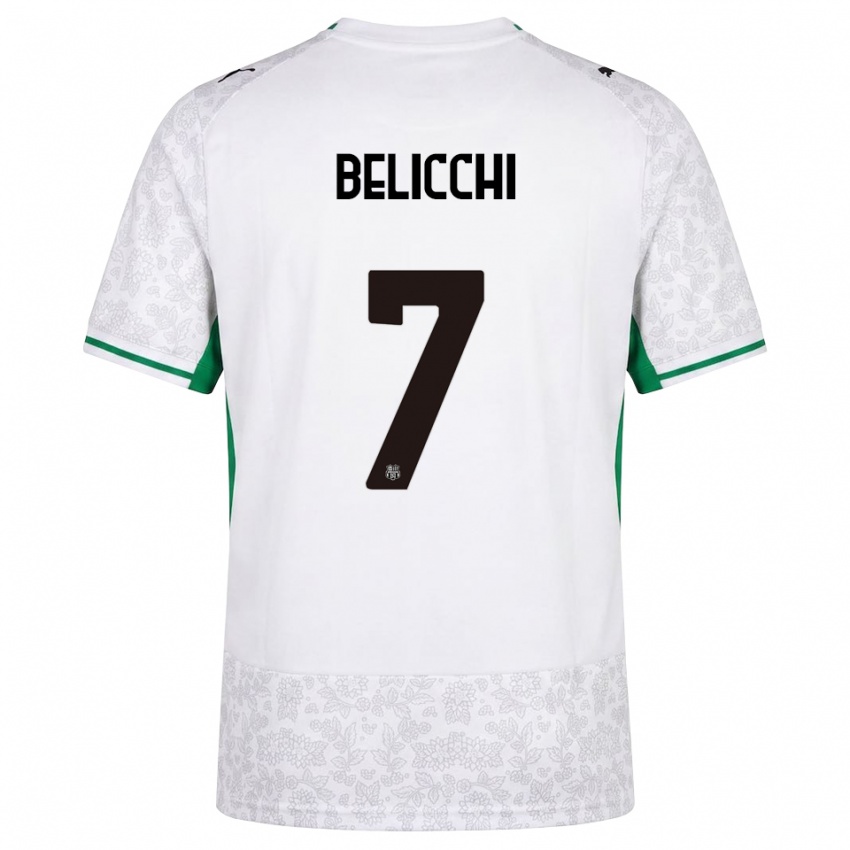 נשים Gianmarco Belicchi #7 לבן שחור ירוק הרחק ג'רזי 2026/27 חולצה קצרה