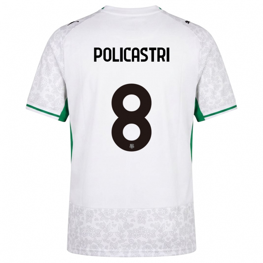 נשים Giuseppe Policastri #8 לבן שחור ירוק הרחק ג'רזי 2026/27 חולצה קצרה