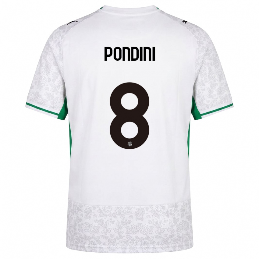 נשים Giada Pondini #8 לבן שחור ירוק הרחק ג'רזי 2026/27 חולצה קצרה