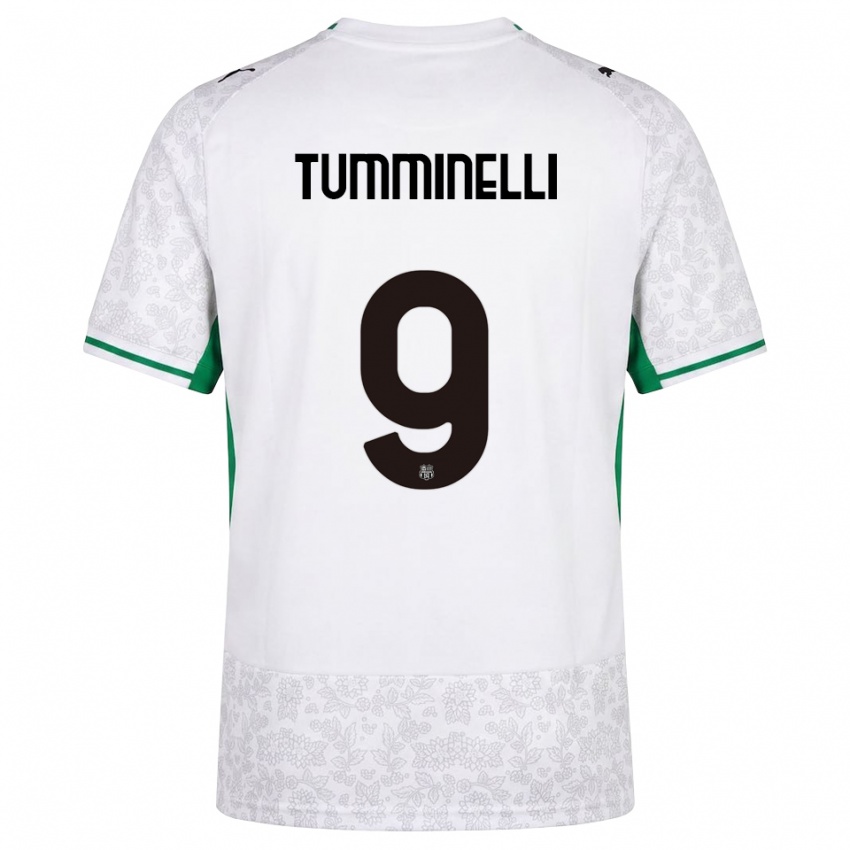 נשים Daniel Tumminelli #9 לבן שחור ירוק הרחק ג'רזי 2026/27 חולצה קצרה