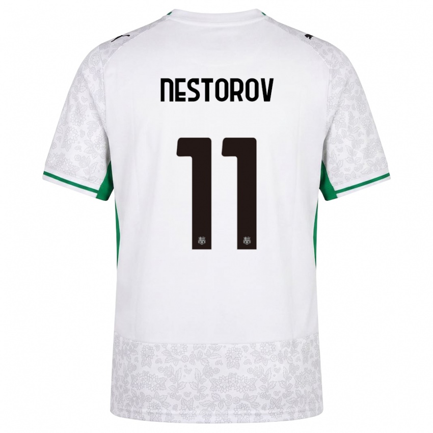 נשים Dean Nestorov #11 לבן שחור ירוק הרחק ג'רזי 2026/27 חולצה קצרה