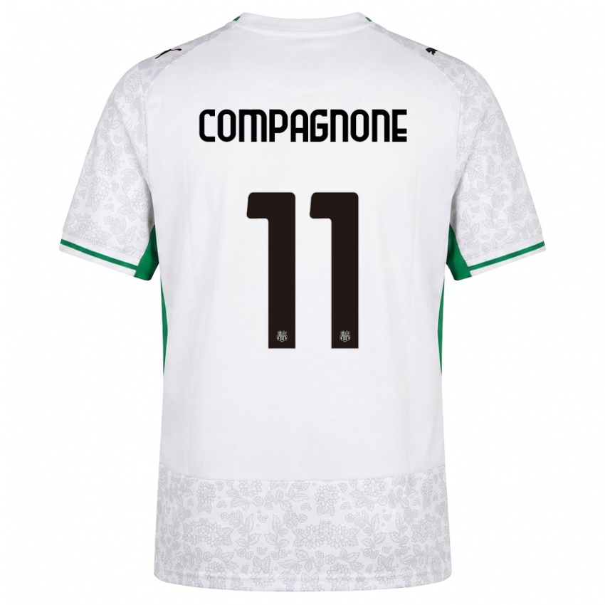 נשים Pasquale Compagnone #11 לבן שחור ירוק הרחק ג'רזי 2026/27 חולצה קצרה