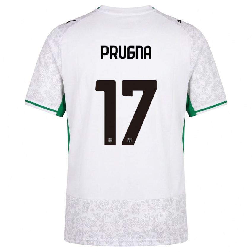 נשים Cecilia Prugna #17 לבן שחור ירוק הרחק ג'רזי 2026/27 חולצה קצרה