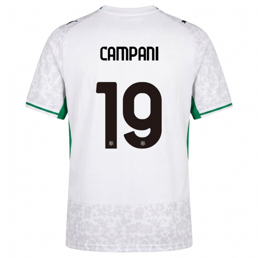 נשים Andrea Campani #19 לבן שחור ירוק הרחק ג'רזי 2026/27 חולצה קצרה