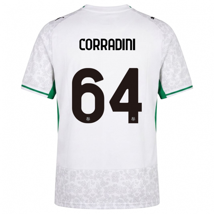 נשים Francesco Corradini #64 לבן שחור ירוק הרחק ג'רזי 2026/27 חולצה קצרה