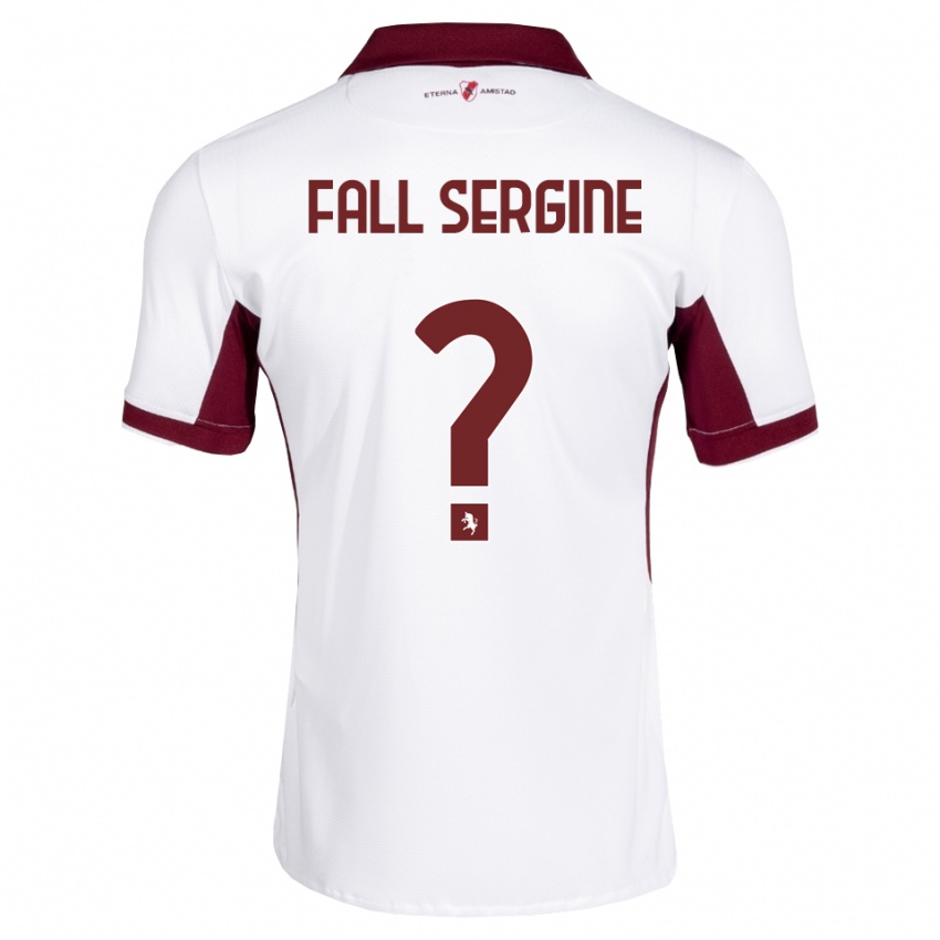 נשים Fallou Fall Sergine #0 בורדו לבן אדום הרחק ג'רזי 2026/27 חולצה קצרה