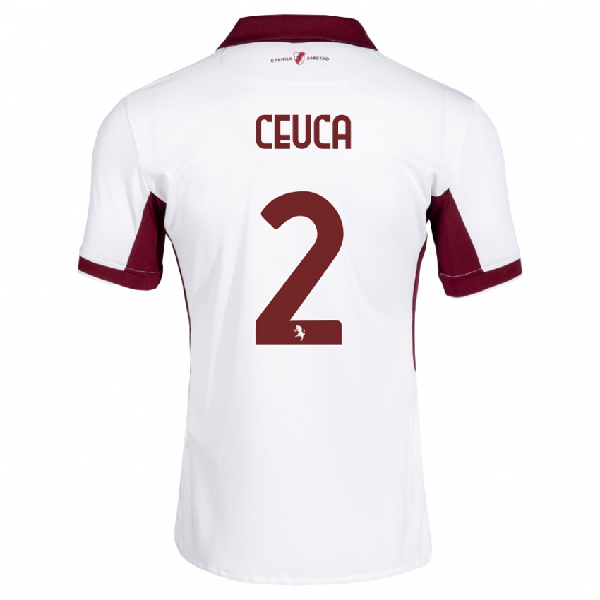 נשים Matei Ceuca #2 בורדו לבן אדום הרחק ג'רזי 2026/27 חולצה קצרה