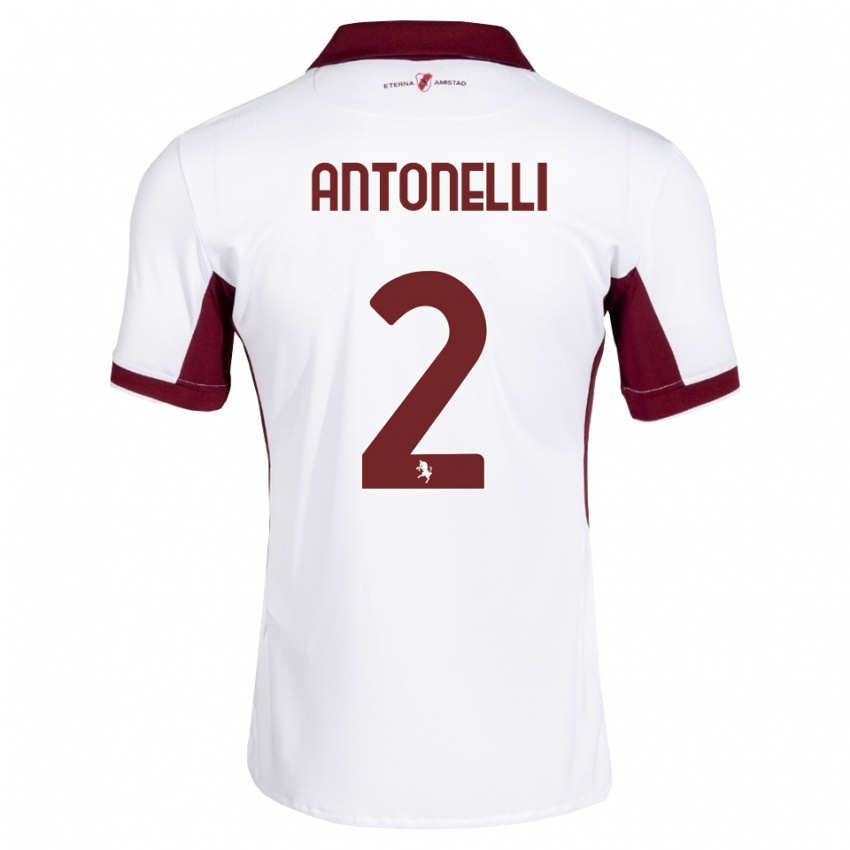נשים Moise Antonelli #2 בורדו לבן אדום הרחק ג'רזי 2026/27 חולצה קצרה