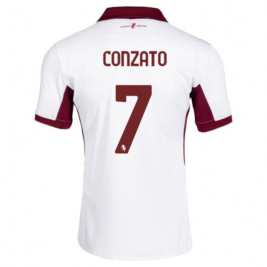 נשים Filippo Conzato #7 בורדו לבן אדום הרחק ג'רזי 2026/27 חולצה קצרה