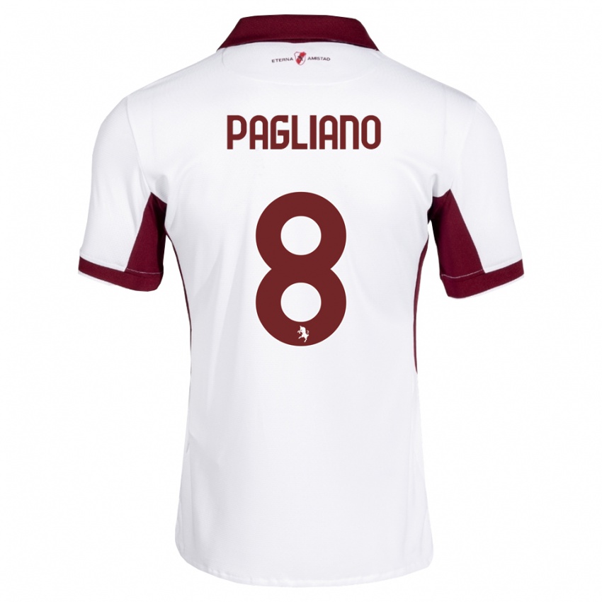 נשים Nicolò Pagliano #8 בורדו לבן אדום הרחק ג'רזי 2026/27 חולצה קצרה