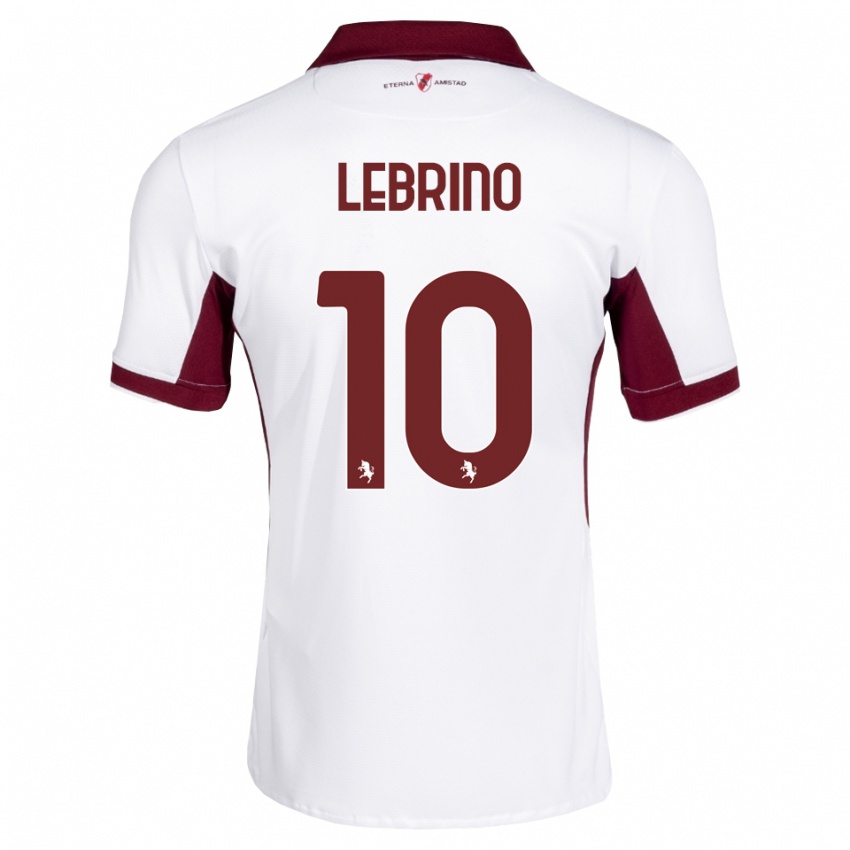 נשים Danilo Lebrino #10 בורדו לבן אדום הרחק ג'רזי 2026/27 חולצה קצרה