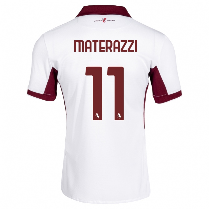 נשים Gianfilippo Materazzi #11 בורדו לבן אדום הרחק ג'רזי 2026/27 חולצה קצרה