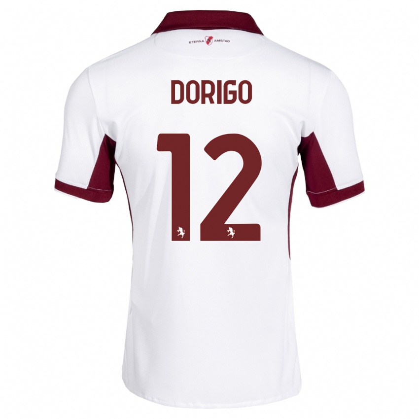 נשים Andrea Dorigo #12 בורדו לבן אדום הרחק ג'רזי 2026/27 חולצה קצרה