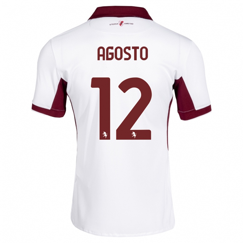 נשים Gabriel Agosto #12 בורדו לבן אדום הרחק ג'רזי 2026/27 חולצה קצרה