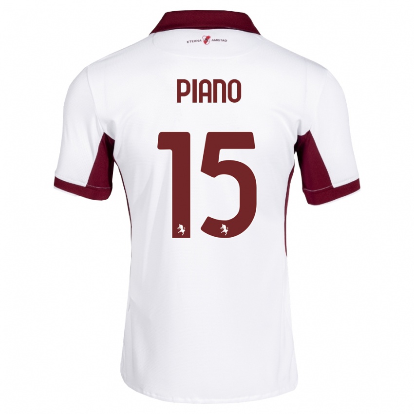נשים Enrico Piano #15 בורדו לבן אדום הרחק ג'רזי 2026/27 חולצה קצרה