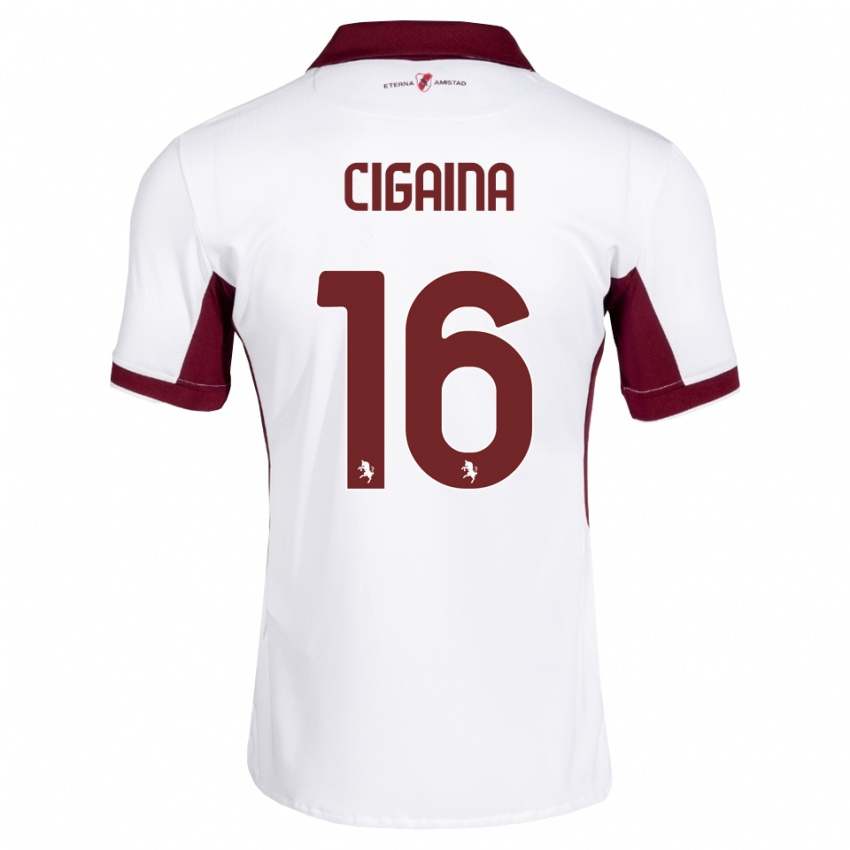 נשים Filippo Cigaina #16 בורדו לבן אדום הרחק ג'רזי 2026/27 חולצה קצרה