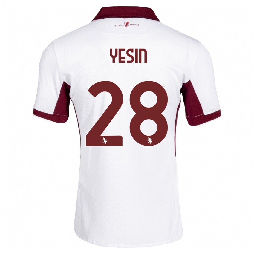נשים Demyan Yesin #28 בורדו לבן אדום הרחק ג'רזי 2026/27 חולצה קצרה