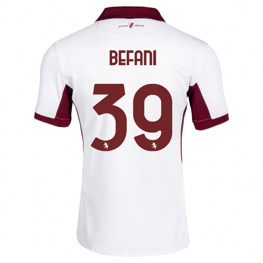נשים Haron Befani #39 בורדו לבן אדום הרחק ג'רזי 2026/27 חולצה קצרה