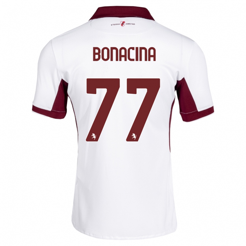 נשים David Bonacina #77 בורדו לבן אדום הרחק ג'רזי 2026/27 חולצה קצרה