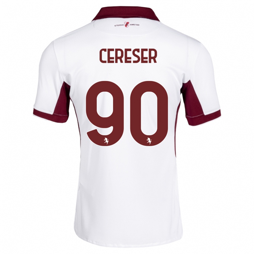 נשים Francesco Cereser #90 בורדו לבן אדום הרחק ג'רזי 2026/27 חולצה קצרה