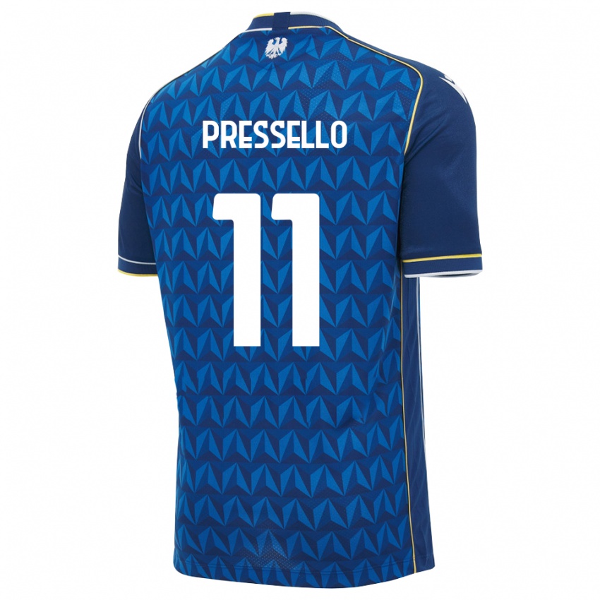 נשים Matteo Pressello #11 כחול מלכותי כחול הרחק ג'רזי 2026/27 חולצה קצרה