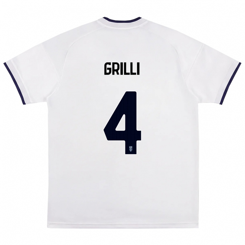 נשים Federico Grilli #4 לבן אדום כחול מלכותי הרחק ג'רזי 2026/27 חולצה קצרה