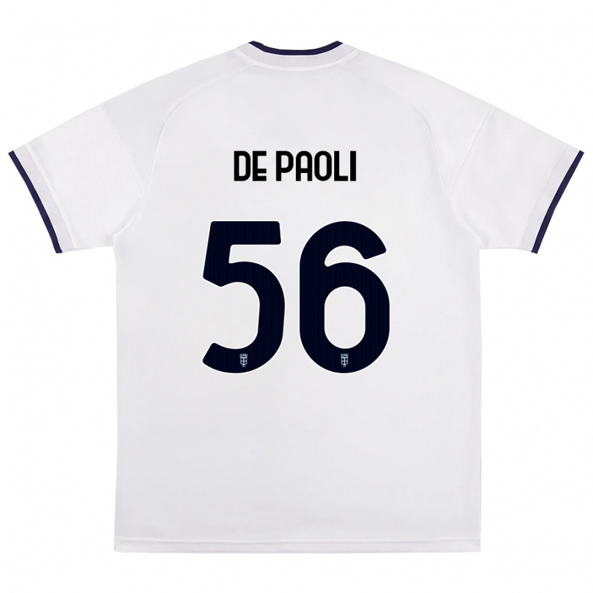 נשים Cristiano De Paoli #56 לבן אדום כחול מלכותי הרחק ג'רזי 2026/27 חולצה קצרה