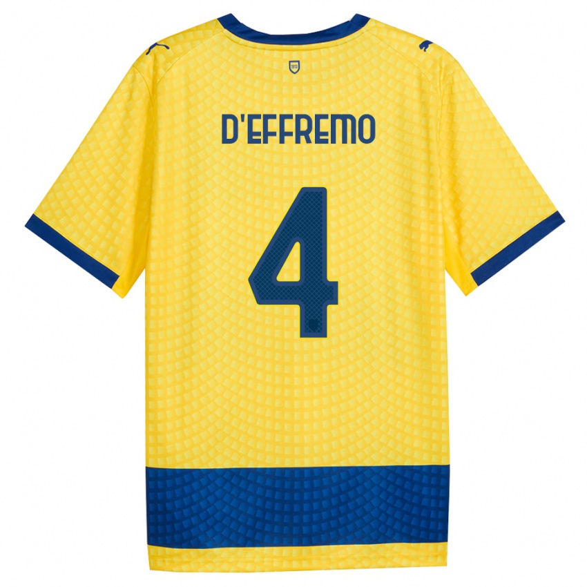 נשים Dario D'effremo #4 צהוב כחול שחור הרחק ג'רזי 2026/27 חולצה קצרה