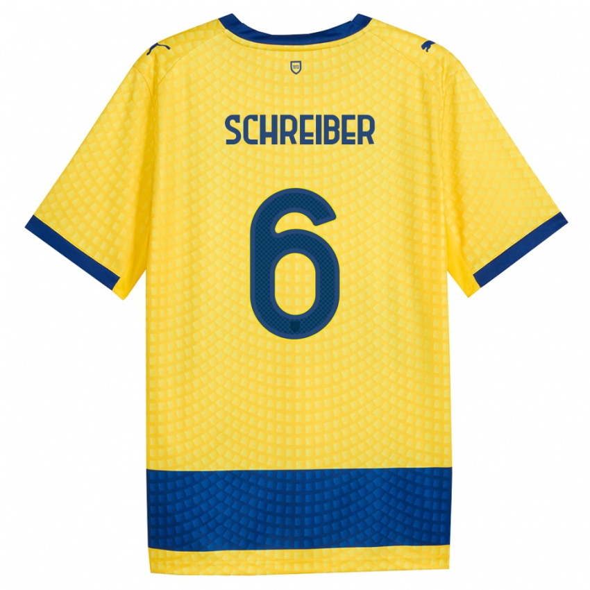 נשים Fabio Schreiber #6 צהוב כחול שחור הרחק ג'רזי 2026/27 חולצה קצרה
