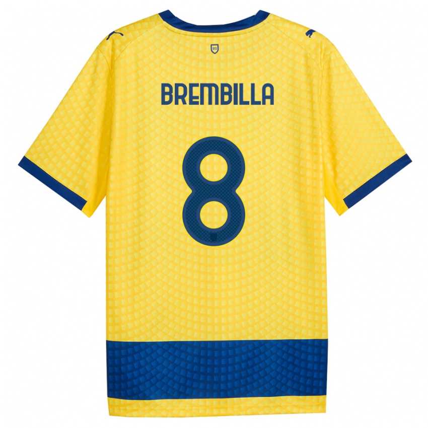 נשים Cristiano Brembilla #8 צהוב כחול שחור הרחק ג'רזי 2026/27 חולצה קצרה