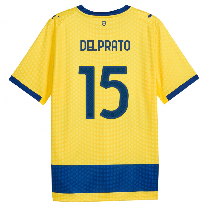 נשים Enrico Delprato #15 צהוב כחול שחור הרחק ג'רזי 2026/27 חולצה קצרה