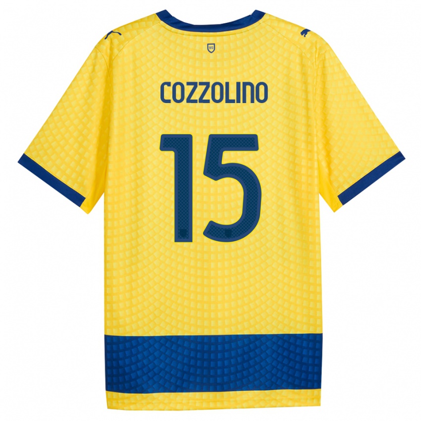 נשים Christian Cozzolino #15 צהוב כחול שחור הרחק ג'רזי 2026/27 חולצה קצרה