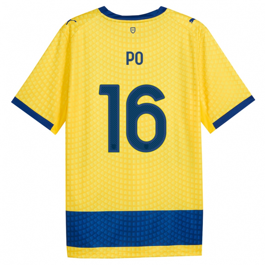 נשים Federico Po #16 צהוב כחול שחור הרחק ג'רזי 2026/27 חולצה קצרה
