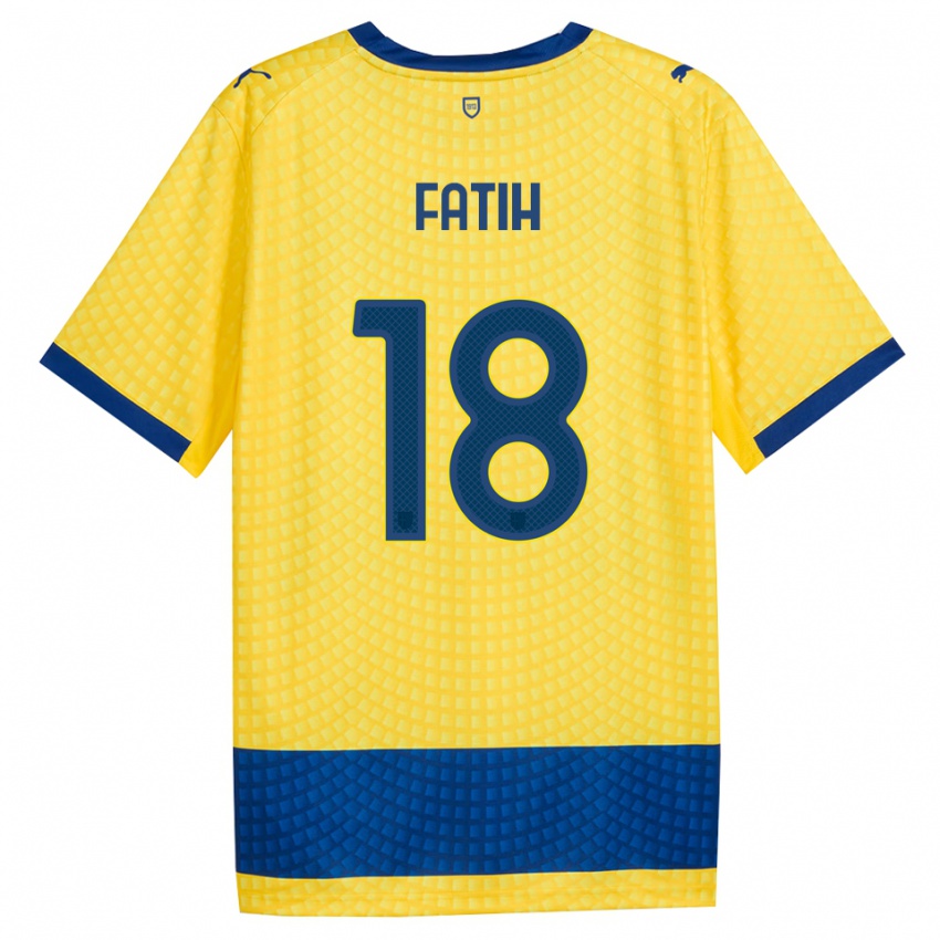 נשים Ilyas Fatih #18 צהוב כחול שחור הרחק ג'רזי 2026/27 חולצה קצרה