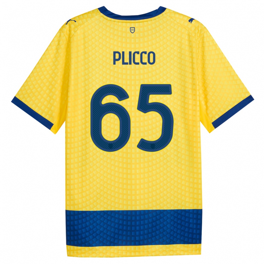 נשים Elia Plicco #65 צהוב כחול שחור הרחק ג'רזי 2026/27 חולצה קצרה