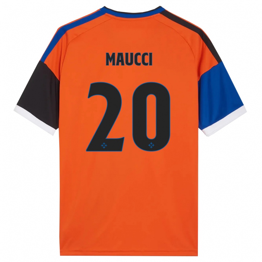 נשים Giacomo Maucci #20 כתום כחול שחור לבן הרחק ג'רזי 2026/27 חולצה קצרה