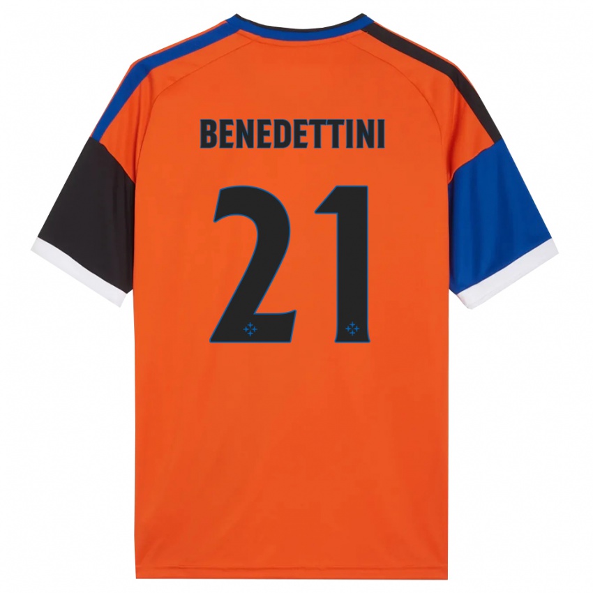 נשים Filippo Benedettini #21 כתום כחול שחור לבן הרחק ג'רזי 2026/27 חולצה קצרה