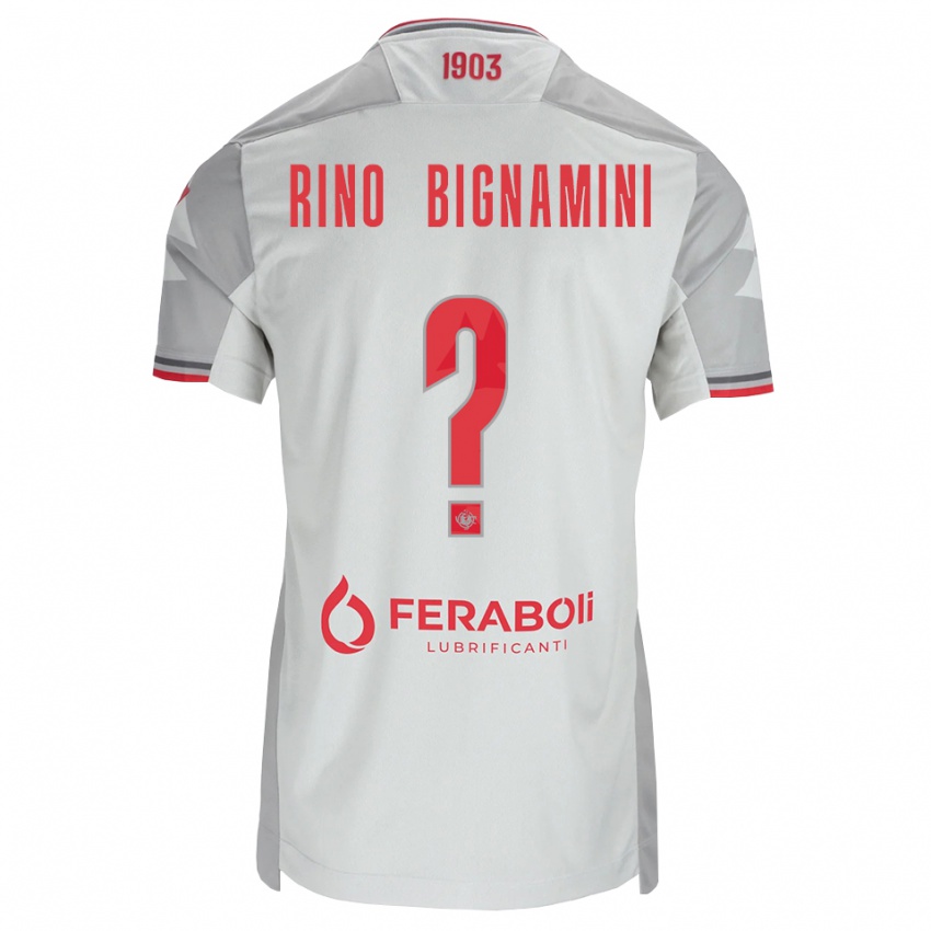 נשים Filippo Rino Bignamini #0 אפור לבן אדום הרחק ג'רזי 2026/27 חולצה קצרה